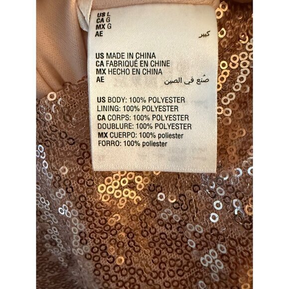2for30💥‼️Bar III Slip Dress Mini Size L 10/12 Rose‎ Pink Sequins - Picture 10 of 12